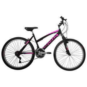 Bicicleta Sforzo Dama Rin 26 Aro Sencillo 18 Cambios Suspensión - Negro Fucsia